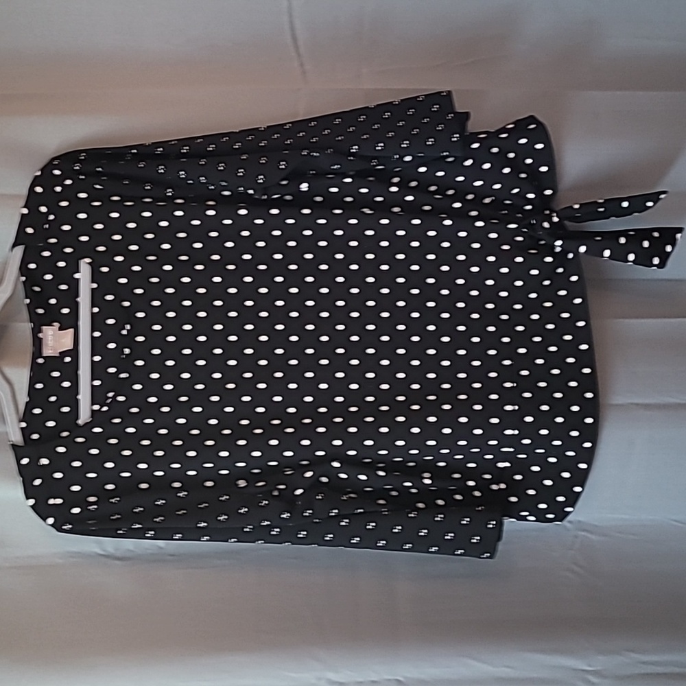 Chico's Black and White Polka Dot and Print Top